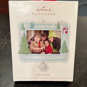 Hallmark Keepsake Our Family Photo Holder Ornament - Green and Red